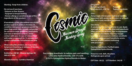 COSMIC TATTOO NUMBING SPRAY( LIKE VASOCAINE). - GO TATTOO SUPPLY