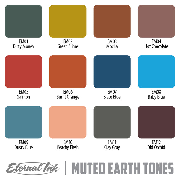 Muted Earth Tones Set - GO TATTOO SUPPLY